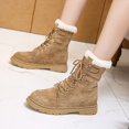 thumbnail image 2 of NECHOLOGY Botas Mujer Adulto Femenino Zapatos Botines de mujer Zapatos de mujer Botas cálidas de suela gruesa Botas de longitud media cálidas de terciopelo informales y de moda (Brown, 7.5), 2 of 7