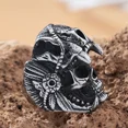 thumbnail image 6 of Gothic 14K White Gold Skull Ring For Men Punk Hip Hop Lndia Jaguar Warrior Skull Men Ring Biker Fashion Jewelry Gift, 6 of 9