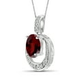 thumbnail image 2 of JewelersClub 1 1/2 Carat T.G.W. Garnet And White Diamond Accent Sterling Silver Pendant, 18", 2 of 4