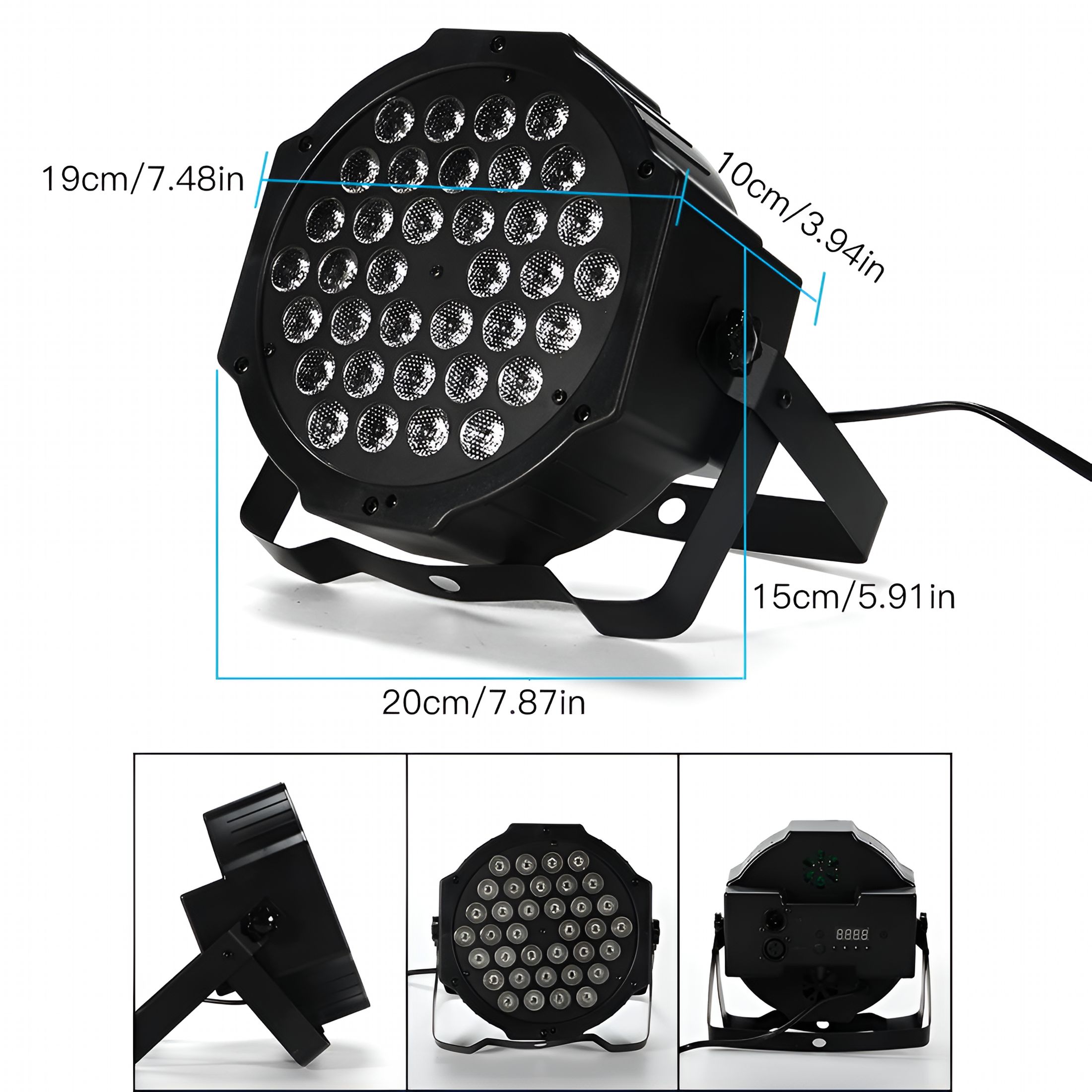 HIBIBUD 2026 New 36 Led Par Lights Stage Lights with Sound Activated Remote Control & Dmx Control,Stage Lighting Uplights for Wedding Club Music Show Christmas Holiday Party Lighting - 1 Pack