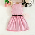 thumbnail image 4 of Pink Jean Dress for Girls Kids & Kids, Sleeveless Summer Dress with Adjustable Belt, Casual Denim Jumper,Size 7 T, 4 of 6