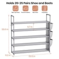thumbnail image 3 of Organizador de zapatos VILICK, 5 niveles, para 20 a 25 pares, color gris, 3 of 8