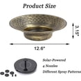 thumbnail image 3 of Solar Bird Bath for Outdoors, Metal Solar Bird Bath Fountain, 12.6" Bird Bath Bowl, Bird Water Fountain for Garden Patio Lawn Decor, Gold, 3 of 13