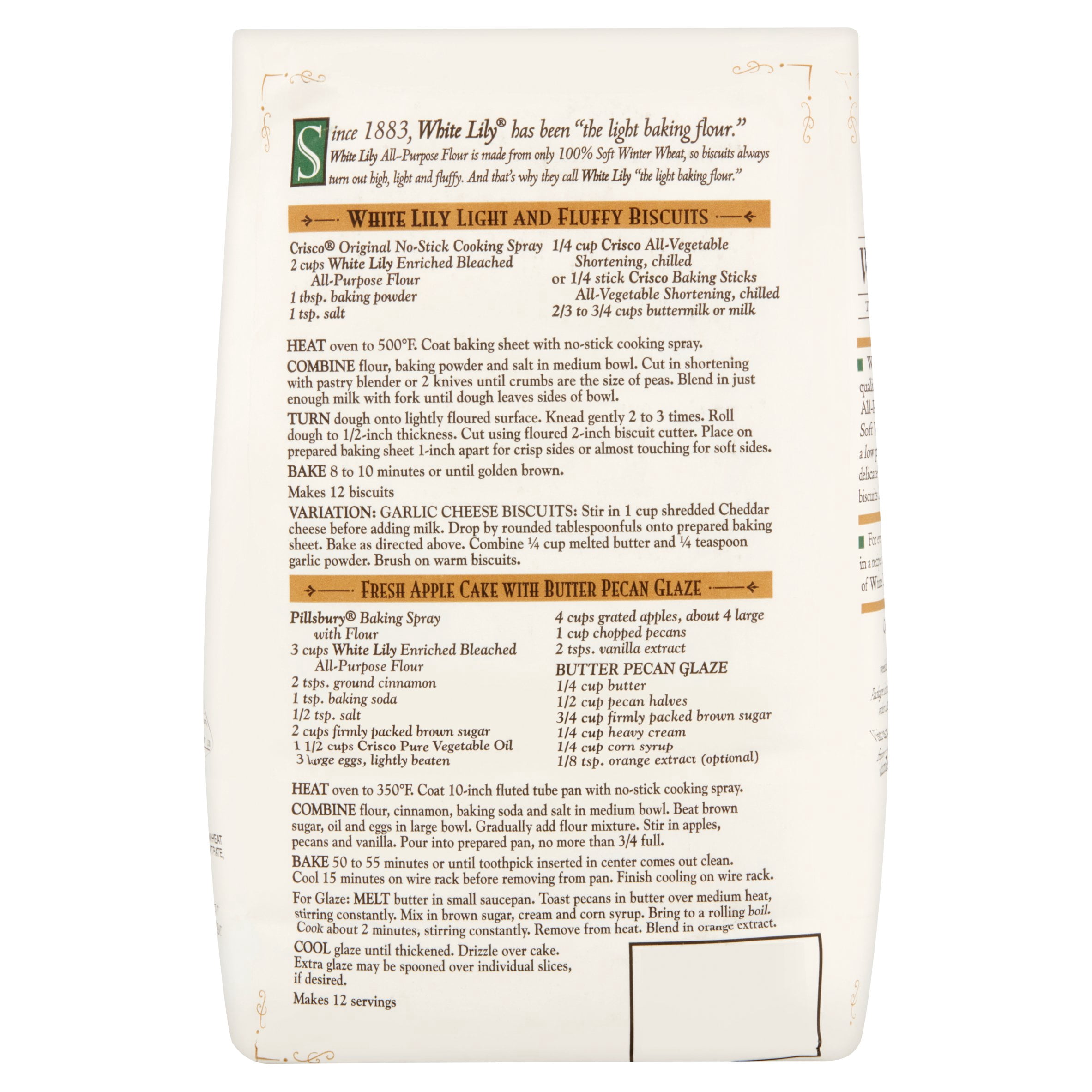 White Lily Cornbread Recipe Back Bag | Besto Blog