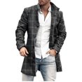 thumbnail image 1 of Men"s Wool Coat Jacket Single Breasted Mid-length Lapel Woolen Cloth For Indoor & Outdoor Wear, 1 of 3