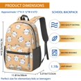 thumbnail image 3 of Cat Head Beige Pattern 17" Waterproof Oxford School Backpacks for Teens, S-Shape Padded Straps, for School, Travel, Hiking, Camping, 3 of 5