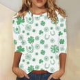 thumbnail image 2 of WTXUE Cute St Patricks Day Tops 3/4 Sleeve Shirts Crewneck Tops Irish Paddy's Day Breathable Shirts Cute Shirts Shirt Trendy Shirts Irish Shirt Lightweight Shirts Funny Shirts Hot Pink 3Xl, 2 of 4