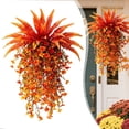 thumbnail image 2 of 1 Pc Artificial Faux Fall Hanging Flowers Plants, Fall Hanging Basket, Autumn Trailing Floral Arrangement, Fake Fern Hanging Flowers, Seasonal Wall Hanging Decor for Harvest Display, 2 of 5