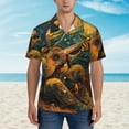 thumbnail image 2 of Fotbe Starry Night Guitar Turtle Camisa Hawaiana para Hombre Unisex – Camisa Casual de Verano con Botones de Manga Corta de Algodón y Lino,X-Large, 2 of 7