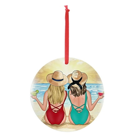 

AIMAOMI Iron Art Personalized Pretty Girl Christmas Pendant Christmas Holiday Decor H