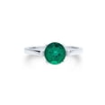 thumbnail image 2 of Solitaire Half Carat Emerald Engagement Ring in 14k White Gold affordable emerald and diamond engagement ring, 2 of 2