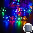 thumbnail image 1 of Guirnalda de luces solares con forma de flor de cerezo, impermeable, LED, para jardín, patio, decoración navideña para interiores (7 m, multicolor), 1 of 5