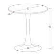 thumbnail image 3 of CorLiving Ivo Modern Round Melamine and Iron Pedestal Indoor Dining Table with Gold Base, 3 of 5