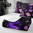 thumbnail image 4 of Erosebridal Neon Witch Quilt Full 3-Piece,Magic Symbols Full Bedspread Sets,Lavender,1 Coverlet and 2 Pillowcases, 4 of 7