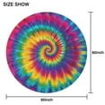 thumbnail image 6 of Rainbow Tie Dye Mandala Pattern Round Tablecloth 60"x60",Wrinkle Wipeable Table Cloth for Kitchen Dining Room Picnic Patio Party, 6 of 6