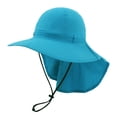 thumbnail image 3 of Nestiefly UPF 50+ Sun Hat with Neck Flap Wide Brim Bucket Hats Breathable Fishing Hiking Gardening Safari Hat for Men Women Blue One Size, 3 of 7