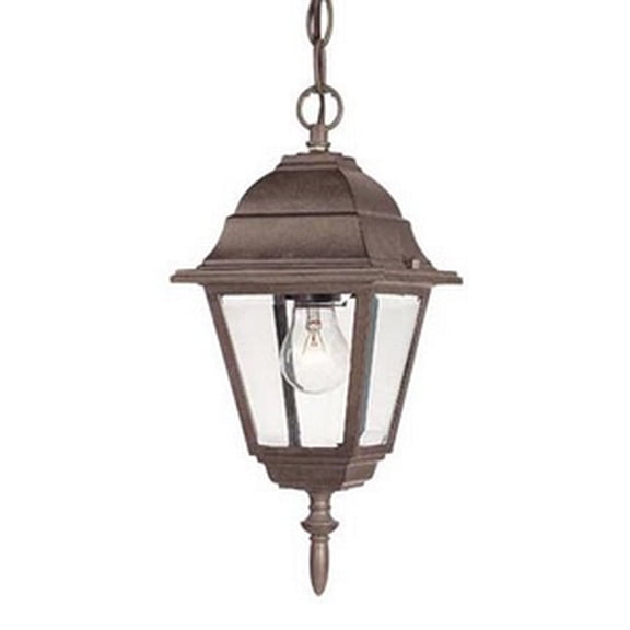 4006BW Acclaim Lighting Builders Choice - One Light Outdoor hanging Lantern - 6 Inches Wide by 14 Inches High-Burled Walnut Finish