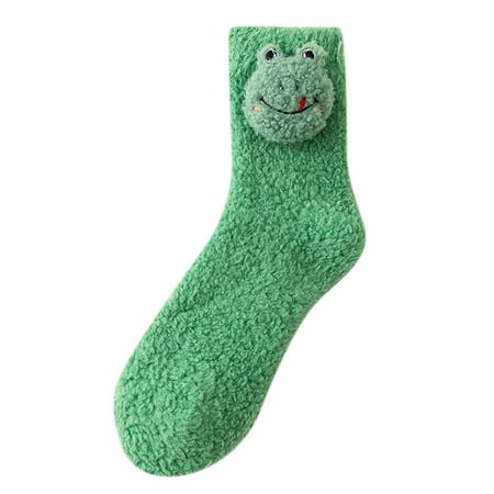 

Bkolouuoe Plush Slipper Socks Women - Colorful Warm Fuzzy Crew Socks Cozy Soft for Winter Indoor Cute Animals