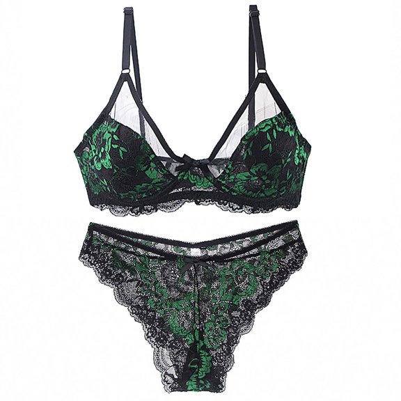 HUPOM Period Underwear For Women Silk Underwear For Women Medium waist Comfort Waist Solid Thong Green M