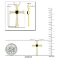 thumbnail image 4 of Dazzlingrock Collection 5X5mm Heart Shaped Center Black Sapphire & Round White Diamond Religious Cross Pendant for Women with Silver Chain (0.21 ctw, Color I-J, Clarity I1-I2) in 14K Yellow Gold, 4 of 5