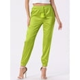 thumbnail image 2 of DARING DIVA Women's Drawstring Elastic Waist Ankle Length Joggers S Fluorescent Yellow, 2 of 6