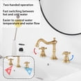 thumbnail image 4 of Zovajonia Antique Brass Bathroom Sink Faucet plum Handle Lavatory Mixer Tap, 4 of 10
