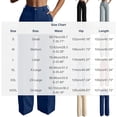 thumbnail image 3 of Htigea Women's Straight Leg Work Pants Half Elastic Waist Business Work Trousers Solid Color Daily Commute Pant with Pockets Blue XXL, 3 of 9