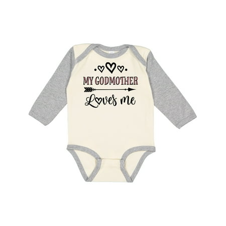 

Inktastic My Godmother Loves Me Girls Gift Baby Girl Long Sleeve Bodysuit
