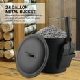 thumbnail image 4 of Fireplace Ash Bucket with Lid Shovel, Hand Broom 2.6 Gallon Charcoal Wood Fire Pits Burning Stoves, Coal/Large Pellet Metal Buckets/Hot Wood Carrier Pail Fire Pits Ash Can Cleaning Tools, 4 of 9