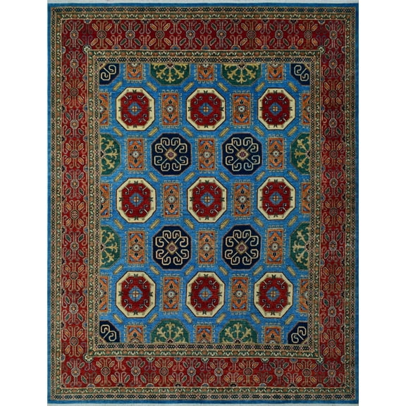 Aria Kaylani Lt. Blue/Red Rug, 8'9" x 11'2"