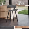thumbnail image 7 of Home Square 26" Wood & Faux Leather Counter Height Bar Stool in Black - Set of 3, 7 of 7