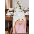 thumbnail image 2 of Pink Gold Marble Table Runners 108 Inches Long, Cotton Linen Fabric Table Runner Dresser Scarf, Modern Abstract Marble Crack Texture Tablerunner for Party/Kitchen/Dinner/Wedding Decor 13''x108'', 2 of 7