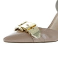 thumbnail image 4 of XYD Women Trendy Metal Buckle High Heel Pumps Pointed Closed Toe D'Orsay Lady Event Party Shoes Size 11.5 Taupe, 4 of 4