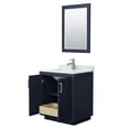 thumbnail image 3 of Wyndham Collection Miranda 30" Carrara& Wood Single Bathroom Vanity in Dark Blue, 3 of 6