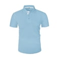 thumbnail image 3 of LTTVQM Mens Polo Shirts Short Sleeve 2026 Summer Casual Golf Shirts Collared Textured Slim Fit Button Men's Polo T Shirts Light Blue 2XL, 3 of 6