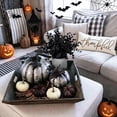 thumbnail image 2 of Scidweet Artificial Eucalyptus Plants Indoor, 2pcs Small Fake Faux Potted Plants for Home Desk Room Coffee Table Office Halloween Decor, Black, 2 of 7