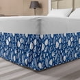 thumbnail image 1 of Botanical Bed Skirt, Floral Forest Leaves Ferns Flowers Monstera Foliage Plants Gardening, Elastic Bedskirt Dust Ruffle Wrap Around for Bedding Decor, 4 Sizes, Cobalt Blue and White, by Ambesonne, 1 of 2