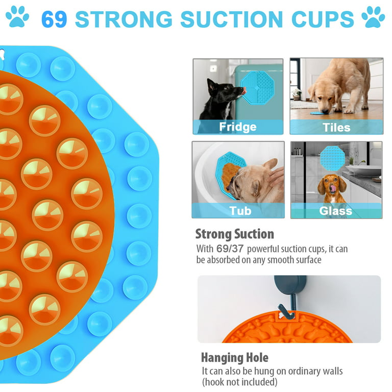 Licking Mat for Dogs 3 Pack, Dog Peanut Butter Lick Pad with Strong Suction  Cups