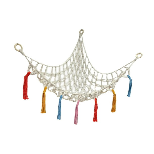 Hamaca de Almacenamiento de Juguetes de Peluche, Organizador de Esquina de Habitación de Macramé, Decoración de Malla, de Almacenamiento Colgant 105cmx105cmx140cm Macarena Red para hamacas