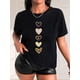 thumbnail image 1 of Chic Leopard Heart Print Casual T-Shirt for Women - Crew Neck, Short Sleeve, Breathable Polyester Blend, Semi-Sheer Summer Top with Stretch Fit, Machine Washable - Perfect for Spring/Summer/Fall, 1 of 7