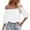 White, variant on Womens Blouses Off Shoulder 3/4 Sleeve Solid Color Casual Loose Fit Boho Beach Vacation Summer Tops