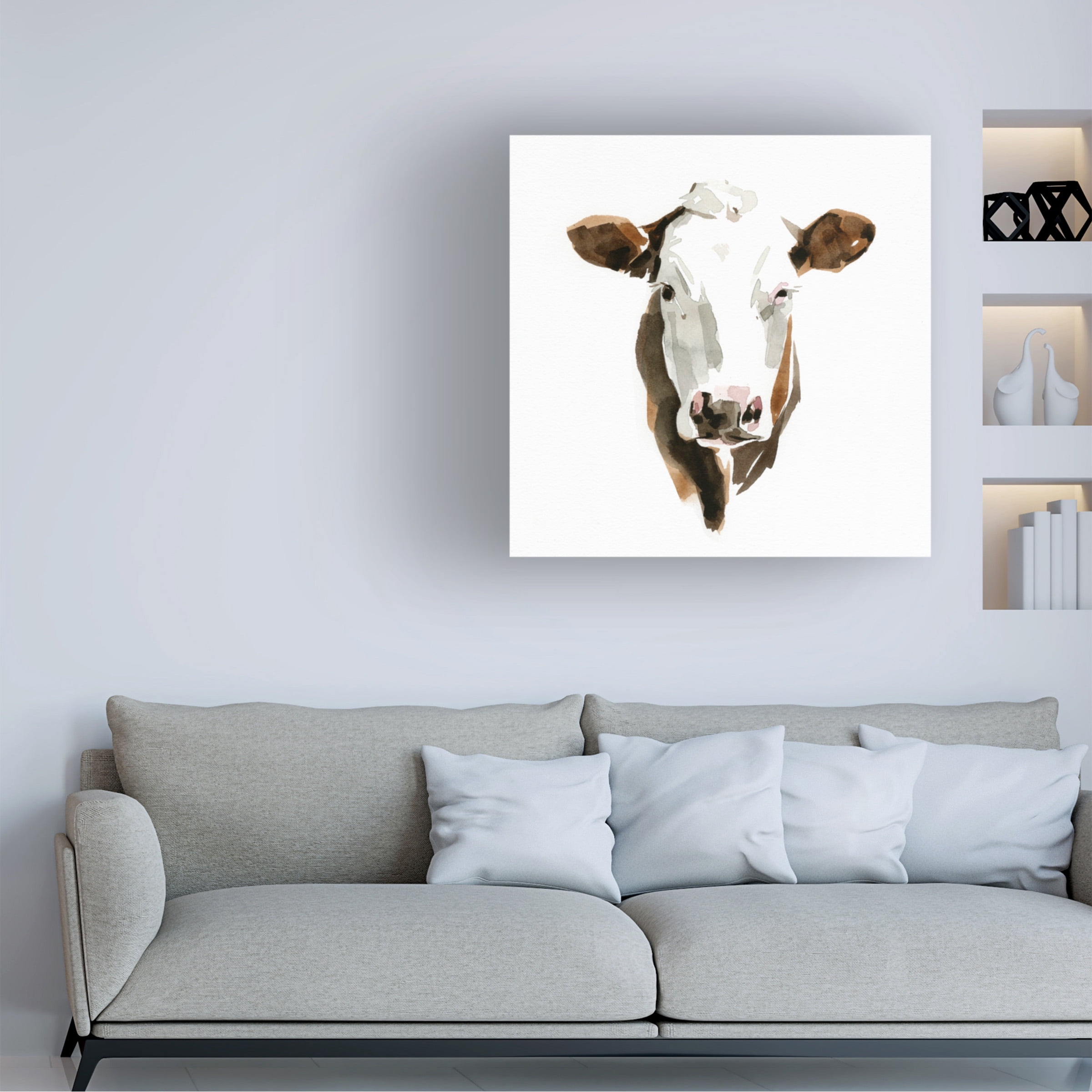 Emma Caroline 'Watercolor BoVIne III' Canvas Art