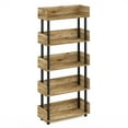 thumbnail image 2 of Furinno Turn-N-Tube 5-Tier Freestanding Multipurposes Display Rack, Flagstaff Oak/Black, 2 of 6