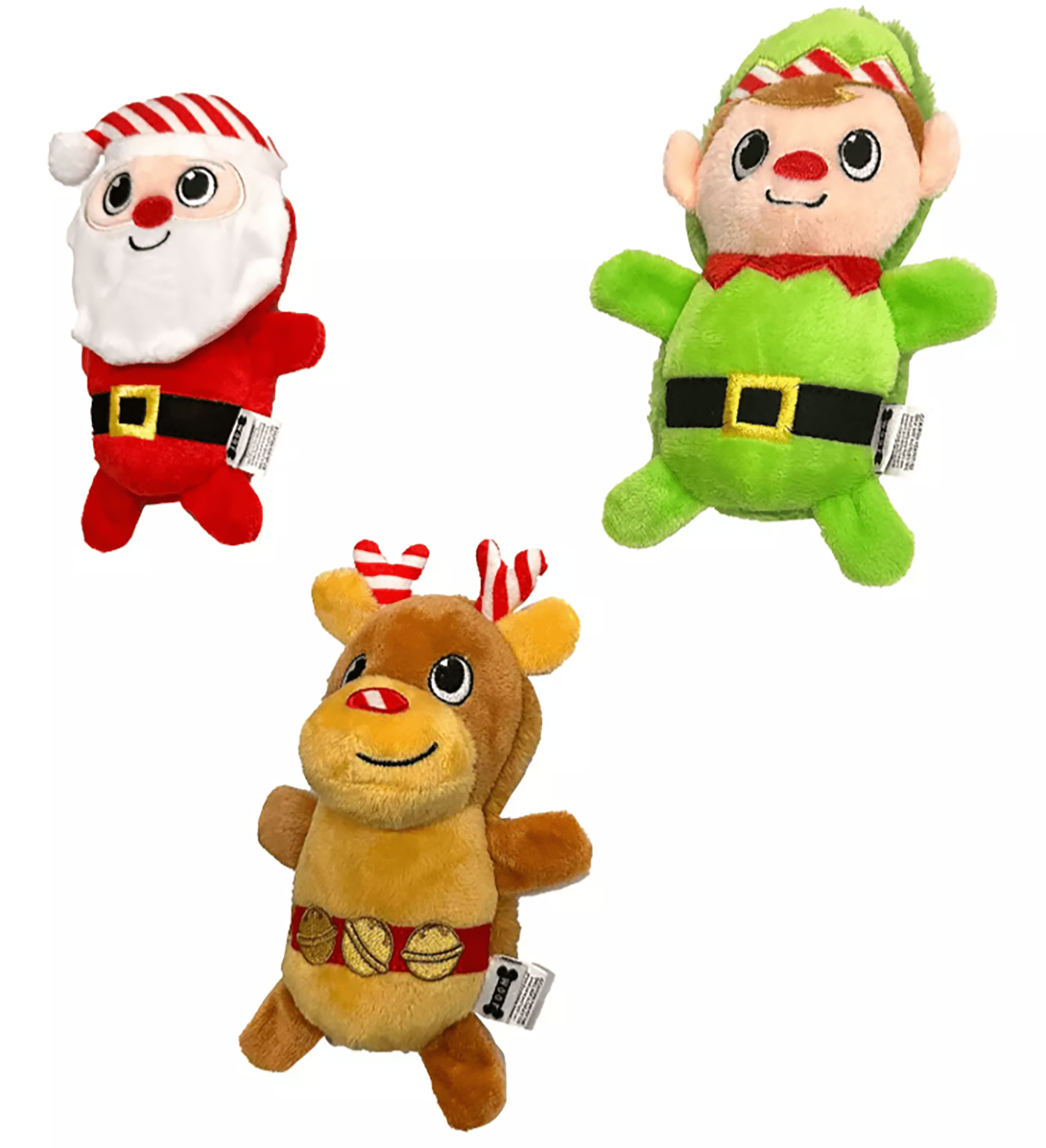 Woof Santa, Reindeer & Elf Dog Toys 3-piece Christmas Gift Set
