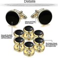 thumbnail image 2 of Mens Cuff And Studs Set For Tuxedo Formal Kit Or Wedding Shirts, 2 of 5