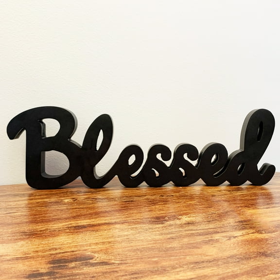 Wooden Blessed Letter Table Sign Blessed Cutout Word Sign Wall Decor