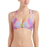 PilyQ MULTI Reversible Utopia Halter Bikini Swim Top, US Large