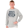 thumbnail image 4 of World's Greatest Farter Funny Fathers Men's Big & Tall Long Sleeve Graphic Tee Brisco Brands 2X, 4 of 5