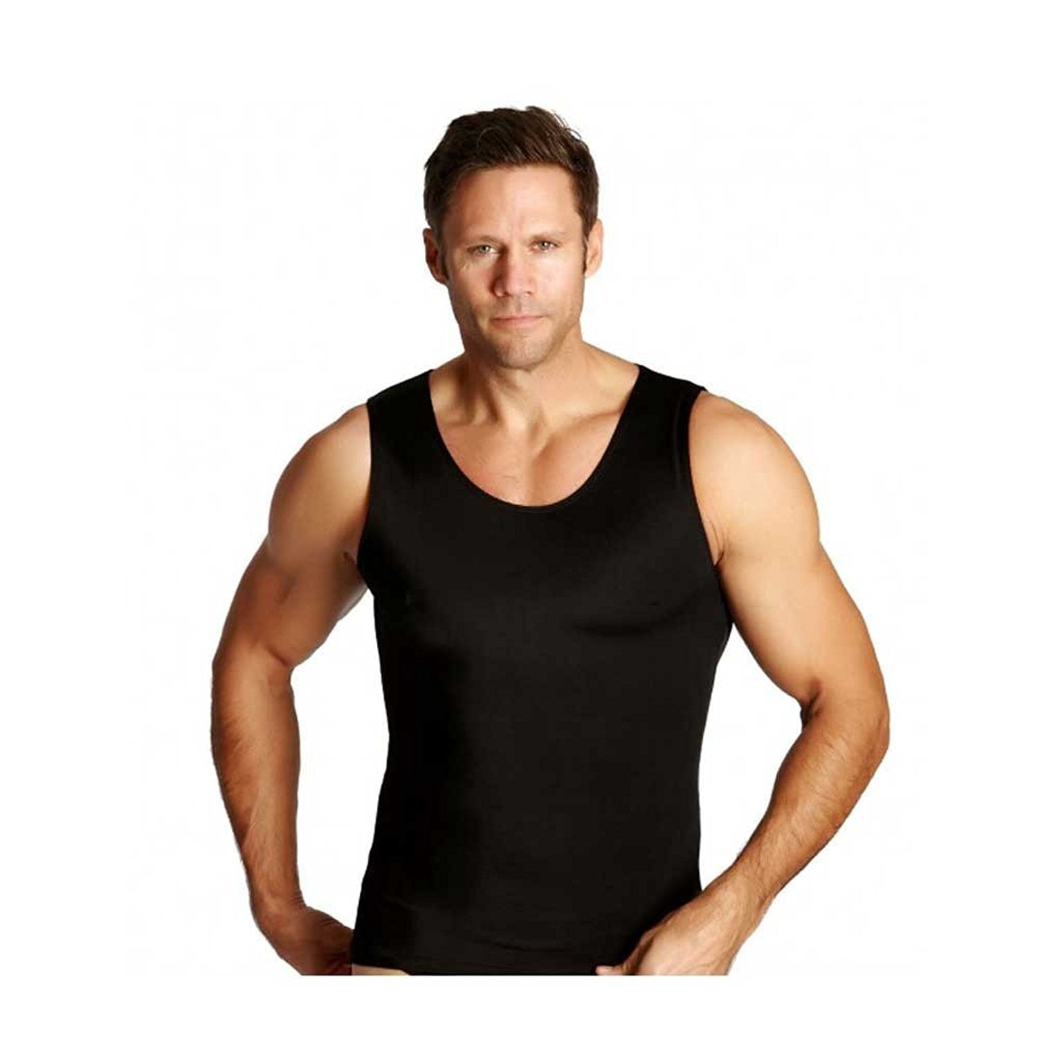 Insta Slim As Seen On TV Men's Compression Muscle Tank Shirt - Black -  X-Large