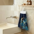 thumbnail image 3 of ZIATUBLE Moon Butterfly Kitchen Hanging Towels Floral Hanging Hand Dry Towels with Snap Button Bathroom Hand Towels with Hanging Loops Hanging Dish Towels Elastic Dish Cloths, 3 of 7